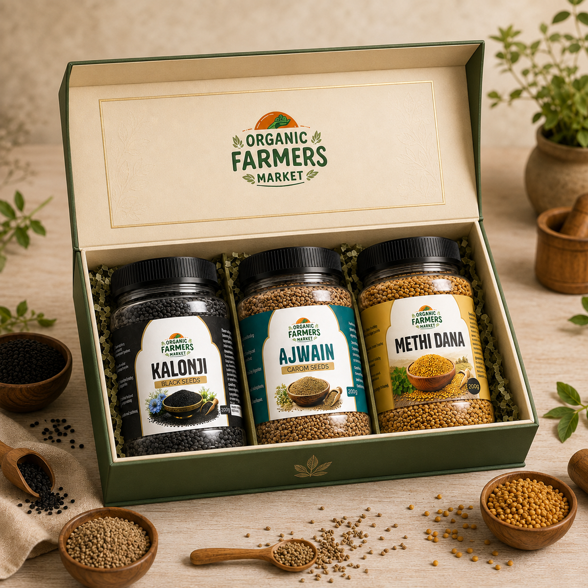 Desi Kitchen Essentials – Ajwain, Kalonji & Methi Dana Bundle