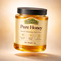 Pure Honey - Raw & Natural Honey | Premium Farm Fresh Honey | 1kg Family Pack