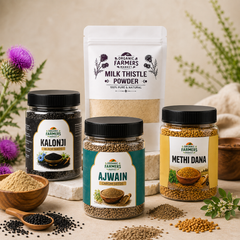 Liver Detox & Digestion Bundle - Milk Thistle, Kalonji, Ajwain & Methi Dana