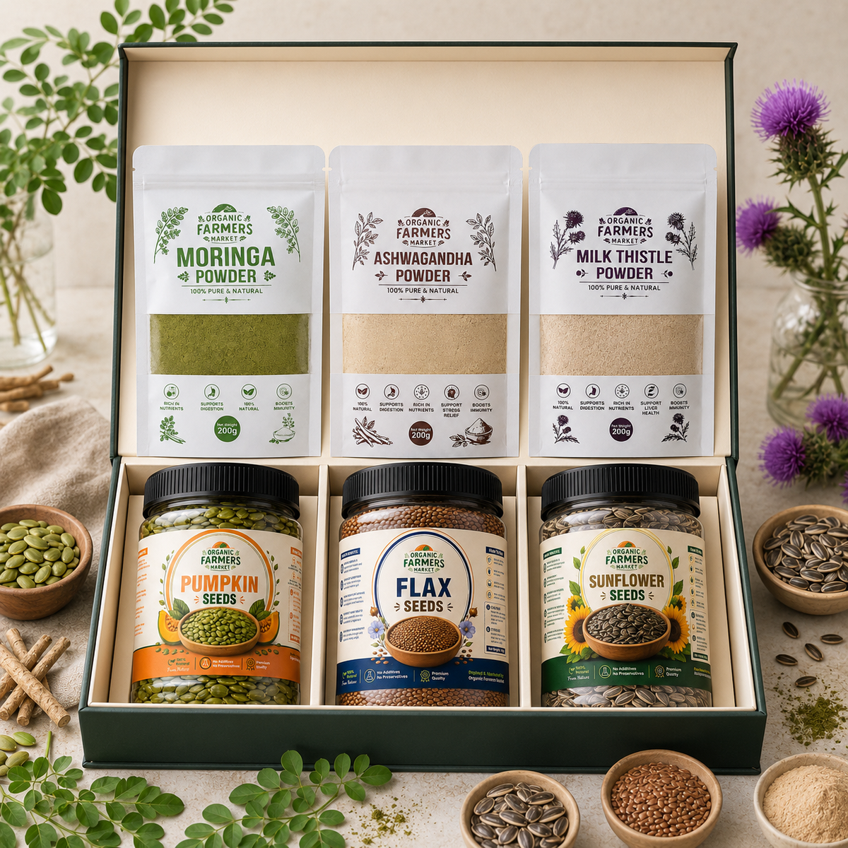 Plant & Seed Collection Bundle - Herbal Powders & Premium Seeds