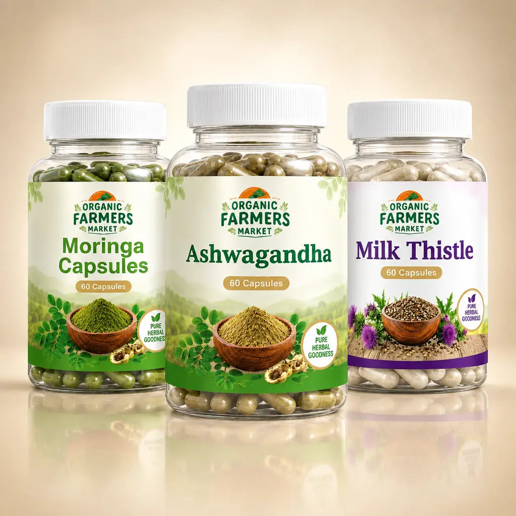 Herbal Capsule Trio - Moringa, Ashwagandha & Milk Thistle